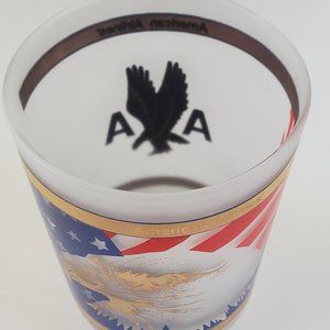 American Airlines Frosted Cocktail Glass Logo